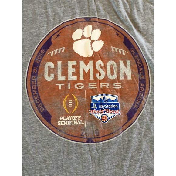 Clemson Tigers ~ Next Level Fiesta Bowl Playoff T-Shirt ~ Gray ~ Size Medium - Picture 2 of 5